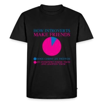 Comment les introvertis se font des amis 2 - T-shirt Premium bio Homme - noir - Devant - Nico (187cm)