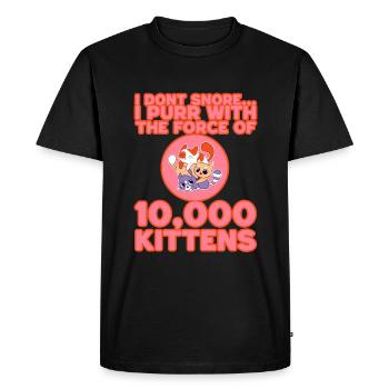 Je ronronne avec la force de 10 000 chatons 3 - T-shirt Premium bio Homme - noir - Devant - Nico (187cm)