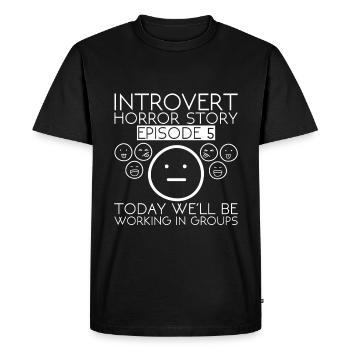 Aujourd’hui, nous allons travailler en groupe - T-shirt Premium bio Homme - noir - Devant - Nico (187cm)
