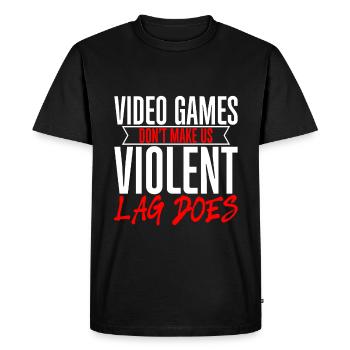Video Games Don't Make Us Violent, Lag Does 2 - Men's Premium Organic T-Shirt - black - Front - Nico (187cm)