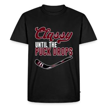 Classy Until The Puck Drops 2 - Men's Premium Organic T-Shirt - black - Front - Nico (187cm)
