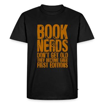 Les nerds du livre ils deviennent rares Premières éditions 2 - T-shirt Premium bio Homme - noir - Devant - Nico (187cm)