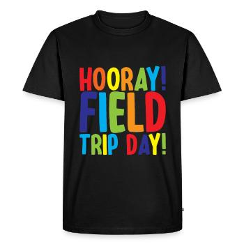 Hourra, journée d’excursion sur le terrain! 3 - T-shirt Premium bio Homme - noir - Devant - Nico (187cm)