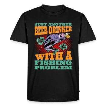 Juste un autre buveur de bière avec un problème de pêche 2 - T-shirt Premium bio Homme - noir - Devant - Nico (187cm)
