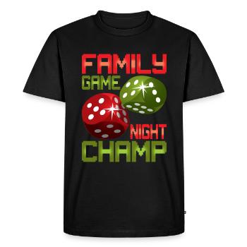 Soirée de jeu en famille Champ 4 - T-shirt Premium bio Homme - noir - Devant - Nico (187cm)