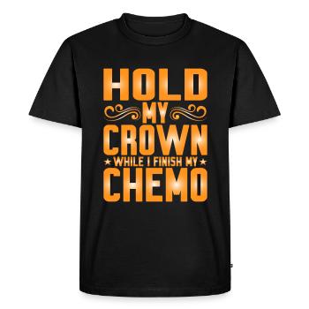Tenez ma couronne pendant que je termine ma chimio 40 - T-shirt Premium bio Homme - noir - Devant - Nico (187cm)