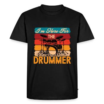 Je suis là pour le batteur 7 - T-shirt Premium bio Homme - noir - Devant - Nico (187cm)
