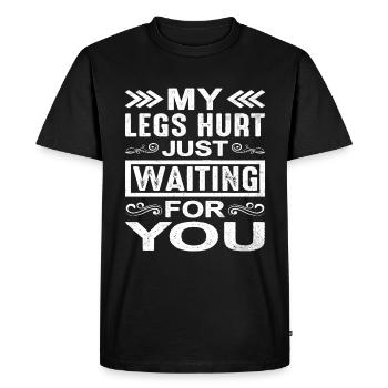 J’ai mal aux jambes juste en t’attendant 9 - T-shirt Premium bio Homme - noir - Devant - Nico (187cm)