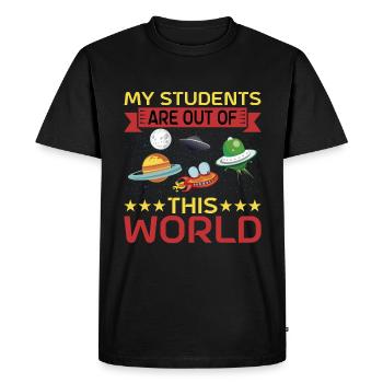 Mes élèves sont hors de ce monde 11 - T-shirt Premium bio Homme - noir - Devant - Nico (187cm)
