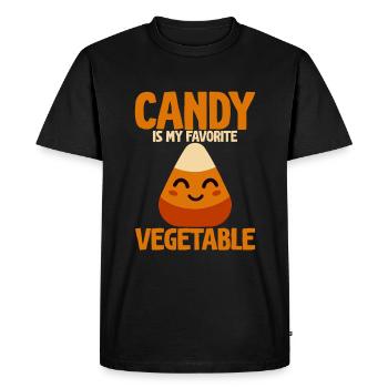 Les bonbons sont mon légume préféré - T-shirt Premium bio Homme - noir - Devant - Nico (187cm)