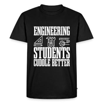 Engineering Students Cuddle Better 2 - Men's Premium Organic T-Shirt - black - Front - Nico (187cm)