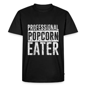Professional Popcorn Eater 3 - Men's Premium Organic T-Shirt - black - Front - Nico (187cm)