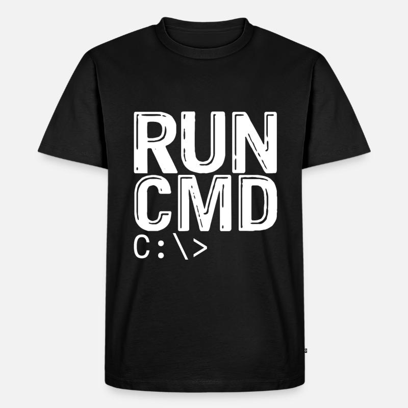Run Cmd - Männer Premium Bio T-Shirt - Schwarz