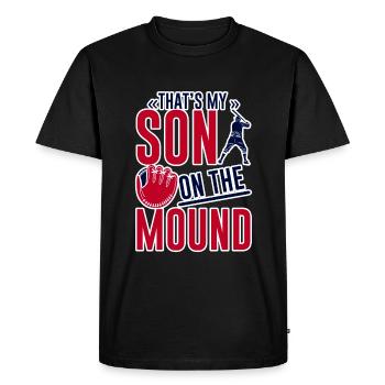 C’est mon fils sur le monticule 2 - T-shirt Premium bio Homme - noir - Devant - Nico (187cm)