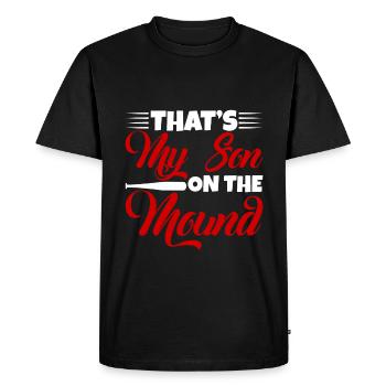 C’est mon fils sur le monticule 4 - T-shirt Premium bio Homme - noir - Devant - Nico (187cm)