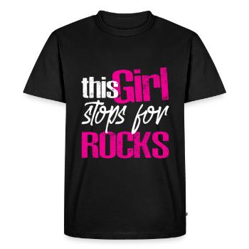 Cette fille s’arrête pour Rocks 4 - T-shirt Premium bio Homme - noir - Devant - Nico (187cm)