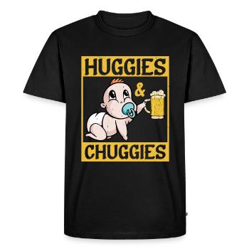 Huggies and Chuggies 20 - Men's Premium Organic T-Shirt - black - Front - Nico (187cm)