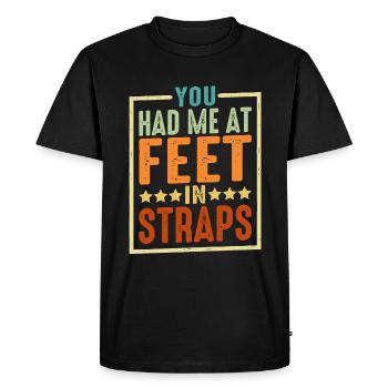 Tu m’avais aux pieds dans les sangles 6 - T-shirt Premium bio Homme - noir - Devant - Nico (187cm)