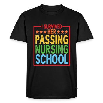 I Survived Her Passing Nursing School 19 - Men's Premium Organic T-Shirt - black - Front - Nico (187cm)