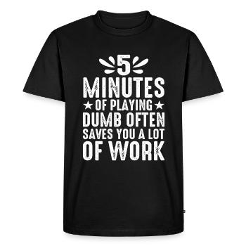 5 minutes de jeu stupide sauvent souvent du travail 2 - T-shirt Premium bio Homme - noir - Devant - Nico (187cm)