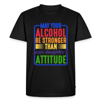 Que l’alcool soit plus fort que l’attitude de la fille 2 - T-shirt Premium bio Homme - noir - Devant - Nico (187cm)