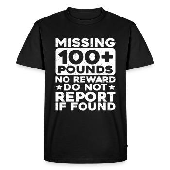 100+ livres manquantes, pas de récompense, ne pas signaler - T-shirt Premium bio Homme - noir - Devant - Nico (187cm)
