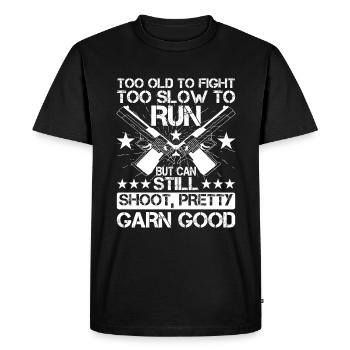 Trop vieux pour se battre, trop lent pour courir 2 - T-shirt Premium bio Homme - noir - Devant - Nico (187cm)