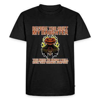 Vous devez savoir que je vais balancer cette combinaison orange - T-shirt Premium bio Homme - noir - Devant - Nico (187cm)