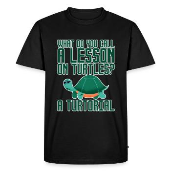 What Do You Call A Lesson On Turtles, A Turtorial2 - Men's Premium Organic T-Shirt - black - Front - Nico (187cm)