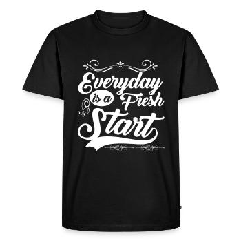 Everyday Is A Fresh Start 2 - Men's Premium Organic T-Shirt - black - Front - Nico (187cm)