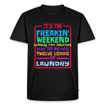 Je suis sur le point de faire douze brassées de lessive - T-shirt Premium bio Homme - noir - Devant - Nico (187cm)