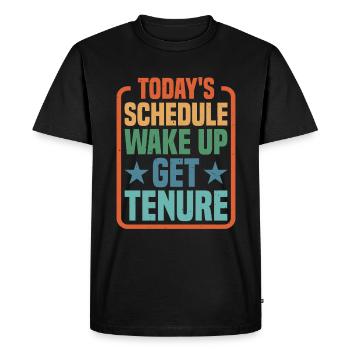 Horaire d’aujourd’hui, réveil, titularisation - T-shirt Premium bio Homme - noir - Devant - Nico (187cm)