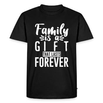 La famille est un cadeau qui dure pour toujours 2 - T-shirt Premium bio Homme - noir - Devant - Nico (187cm)