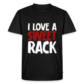 I Love A Sweet Rack - Men's Premium Organic T-Shirt - black - Front - Nico (187cm)