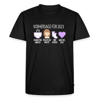 Vorhersage 2023 Werdender Papa Werdende Mama - Männer Premium Bio T-Shirt - Schwarz - Vorne - Nico (187cm)