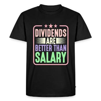 Les dividendes valent mieux que le salaire 5 - T-shirt Premium bio Homme - noir - Devant - Nico (187cm)