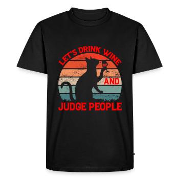 Buvons du vin et jugeons les gens 8 - T-shirt Premium bio Homme - noir - Devant - Nico (187cm)