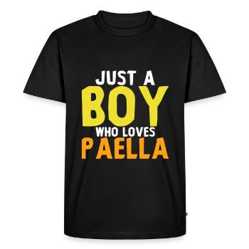 Juste un garçon qui aime la paella - T-shirt Premium bio Homme - noir - Devant - Nico (187cm)
