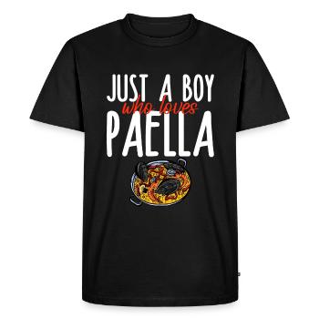 Juste un garçon qui aime la paella 4 - T-shirt Premium bio Homme - noir - Devant - Nico (187cm)