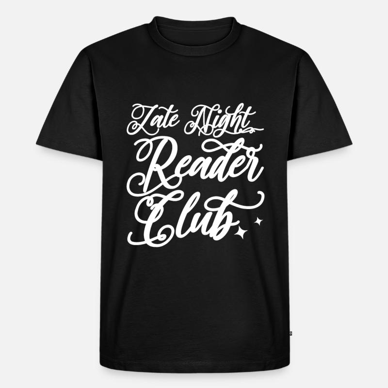 Late Night Reader Club - Männer Premium Bio T-Shirt - Schwarz