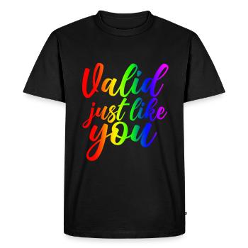 Valide comme vous 4 - T-shirt Premium bio Homme - noir - Devant - Nico (187cm)