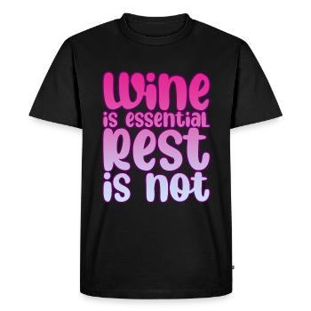 Wine is essential rest is not 2 - Men's Premium Organic T-Shirt - black - Front - Nico (187cm)