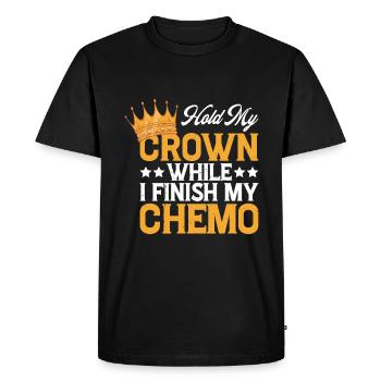 Tenez ma couronne pendant que je termine ma chimio 43 - T-shirt Premium bio Homme - noir - Devant - Nico (187cm)