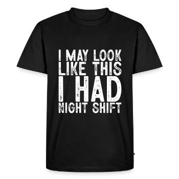 Je peux ressembler à ça, j’avais un quart de nuit - T-shirt Premium bio Homme - noir - Devant - Nico (187cm)