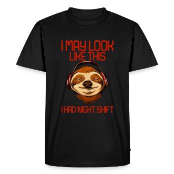 Je peux ressembler à ça, j’ai eu un quart de nuit 4 - T-shirt Premium bio Homme - noir - Devant - Nico (187cm)