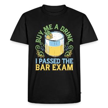 Achetez-moi un verre, j’ai réussi l’examen du barreau 4 - T-shirt Premium bio Homme - noir - Devant - Nico (187cm)