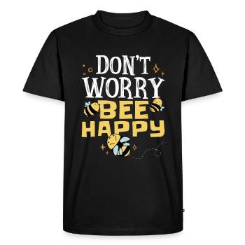 Don't Worry Bee Happy 37 - Men's Premium Organic T-Shirt - black - Front - Nico (187cm)