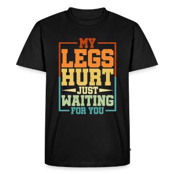 Mes jambes me font mal juste en attendant toi 13 - T-shirt Premium bio Homme - noir - Devant - Nico (187cm)