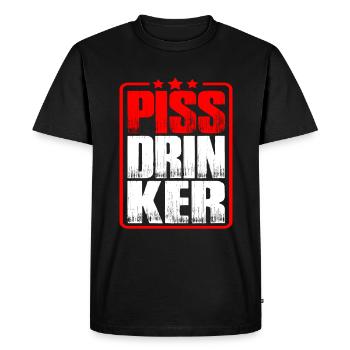 Piss Drinker 32 - Männer Premium Bio T-Shirt - Schwarz - Vorne - Nico (187cm)