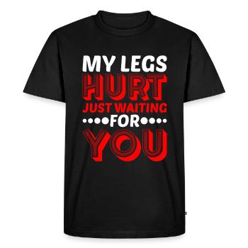 Mes jambes me font mal juste en attendant toi 14 - T-shirt Premium bio Homme - noir - Devant - Nico (187cm)
